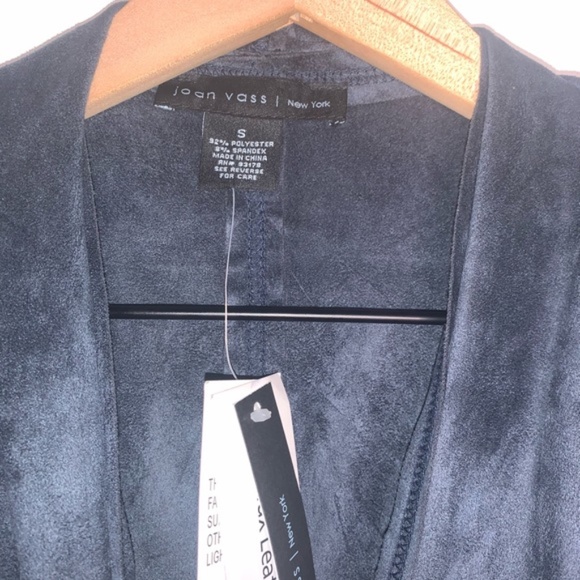 Joan Vass NY Faux Suede Short Sleeve Vest - Picture 3 of 4